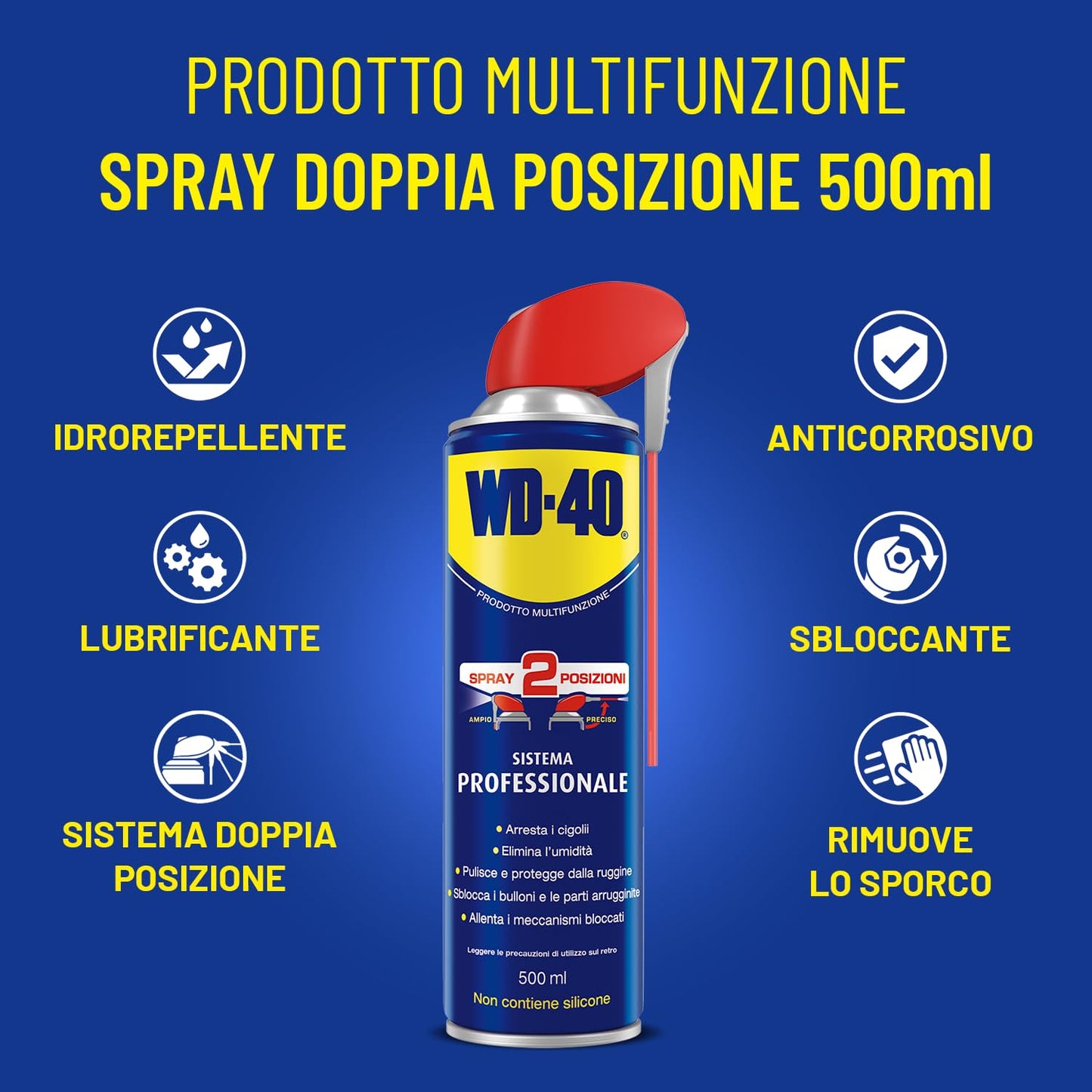 WD-40 Prodotto Multifunzione con Sistema Professionale da 500 ml